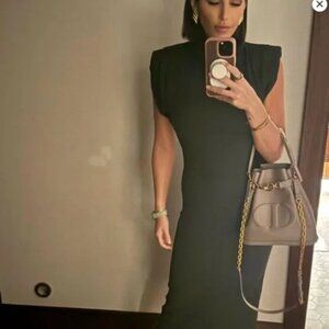 Zara collection dress with shoulder pads black